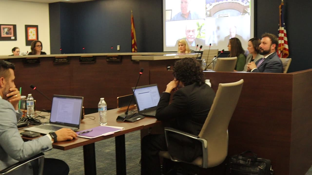 Director John A. Ward speaking to the Board. Senator Jake Hoffman Alarm