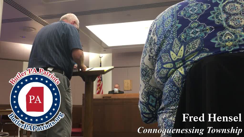 Butler County Commissioners Meeting - Public Comments Fred Hensel 102721