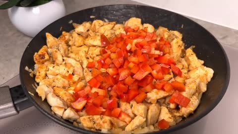 Add The Sweet Pepper And Tomatoes