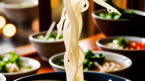 Beautiful noodles dancing