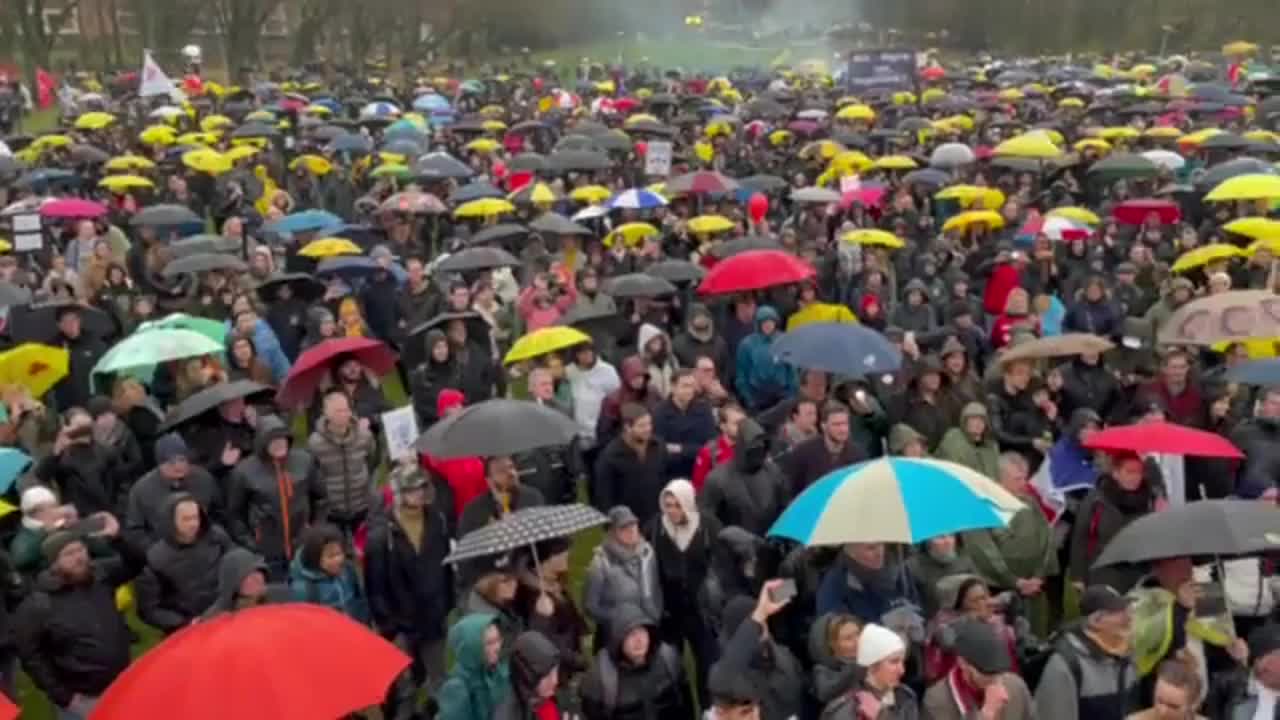 A large protest today in Netherlands against mandates and lockdowns.