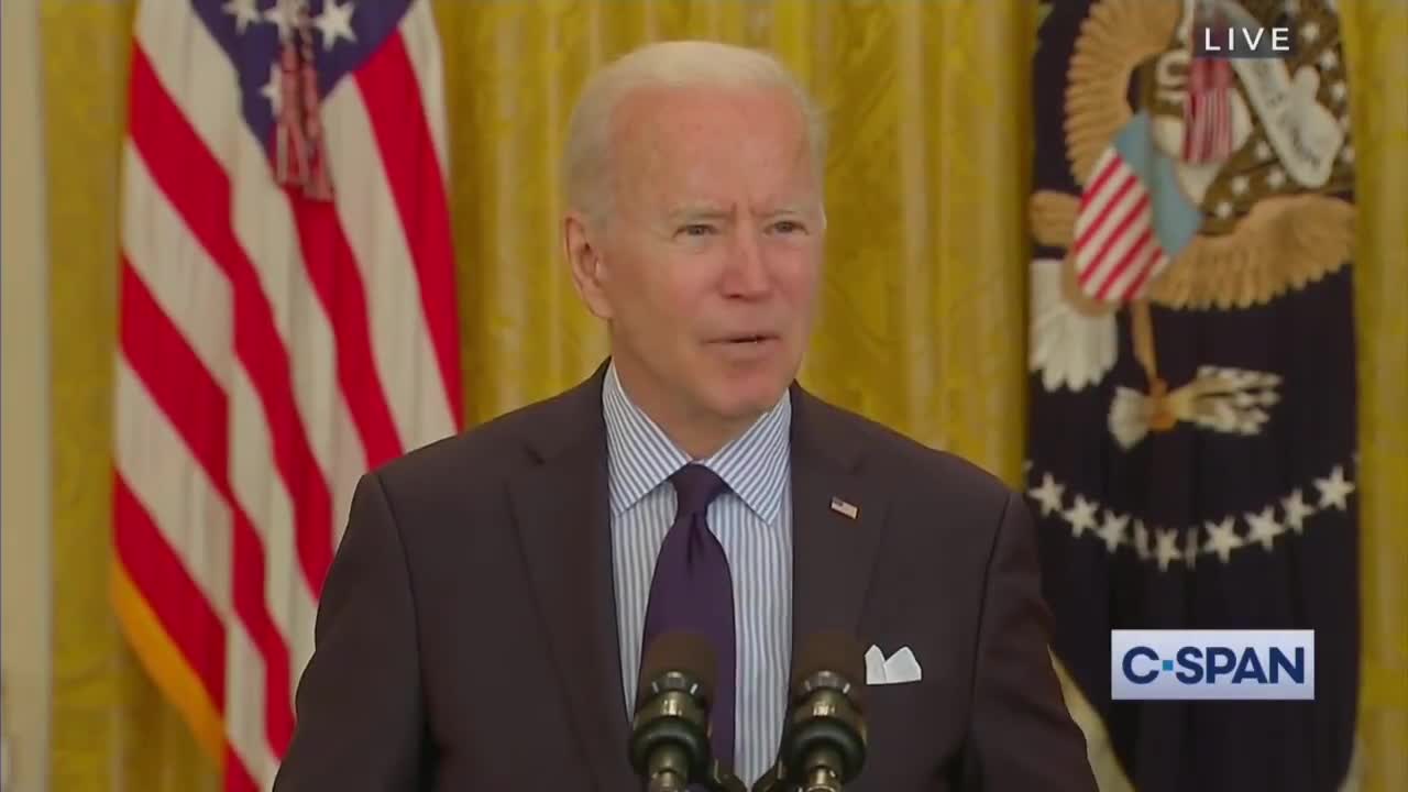 America Cringes as Vaccinated Biden Tells Reporter Why He's Still Wearing a Mask