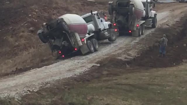 Cement Truck Tips and Falls