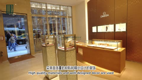 Luxury watch shop showcase project, high-end atmosphere.