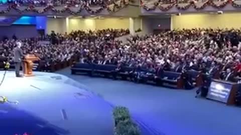 Pastor Robert Jeffress at First Baptist Dallas today.