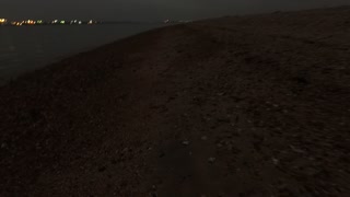 Night hike on beach. GOPRO