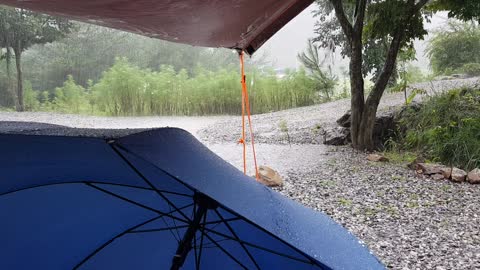 Camping in the rain