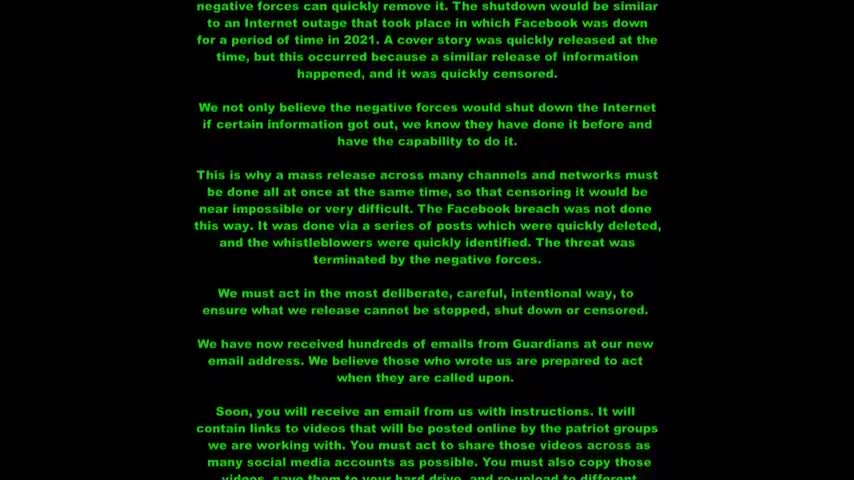 GUARDIANS PREPARE - THE MOST IMPORTANT INTEL RELEASED IN HUMAN HISTORY