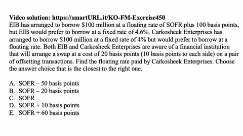 Exam FM exercise for January 26, 2022