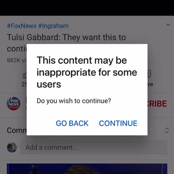 Tulsi Gabbard video given content warnings on YouTube