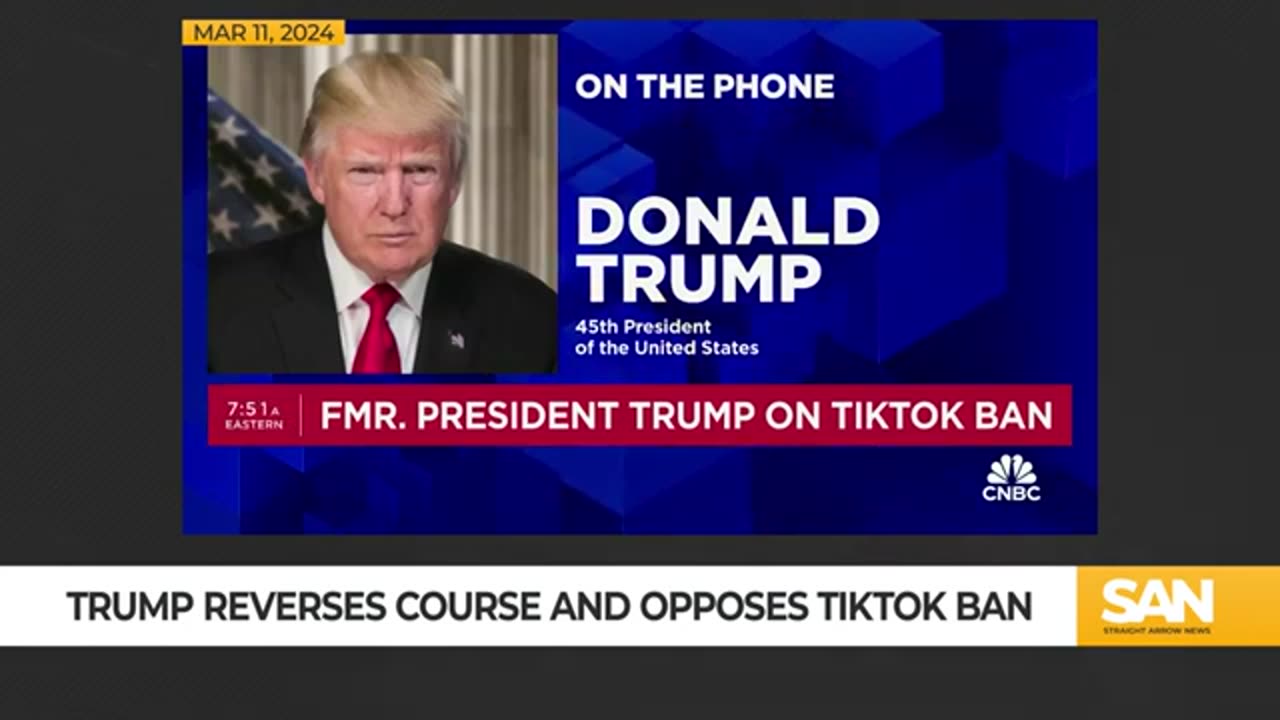 Foramer present trump voice concrns over tik tok's national security risks