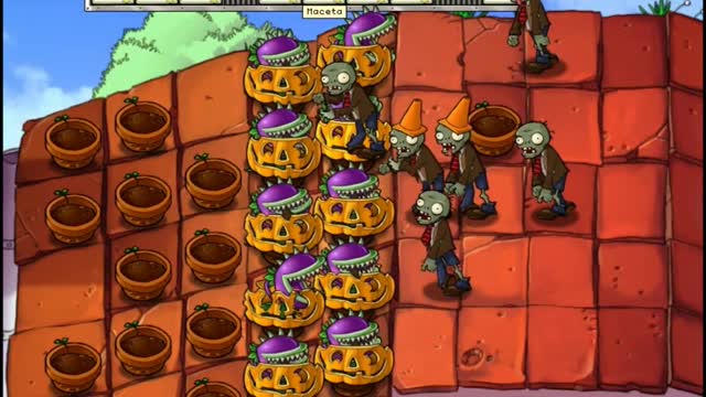 Plants vs Zombies Aventura Tejado Nivel 5 5