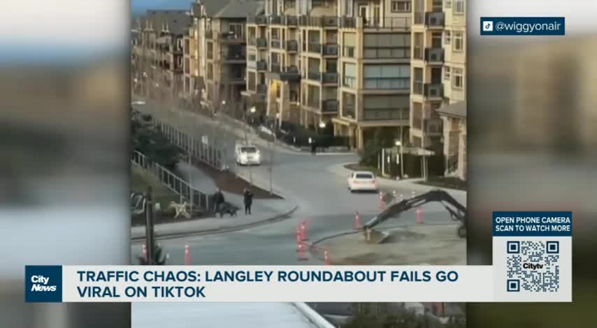 Traffic chaos_ Langley roundabout fails go viral on TikTok