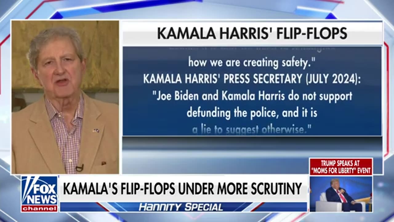 HANNITY SENATOR JOHN KENNEDY LA. Sen. John Kennedy reacts to Kamala Harris' intervie