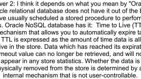 Does Oracle have a timetolive feature for rows