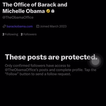 ‼️🚨 BREAKING Why is official account of Barack and Michelle Obama locked.