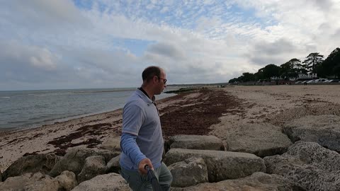 Walking on the rocks at the seaside