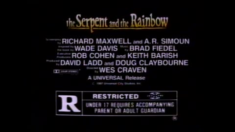 January 24, 1988 -TV Trailer for Wes Craven's 'The Serpent and the Rainbow'