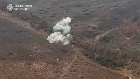 A field depot of enemy anti-tank mines flew into the air