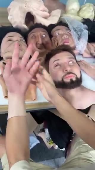 Not only are they wearing masks, they're wearing full skin suits. Every inch of ...