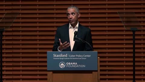 bama addresses disinformation in speech at Stanford