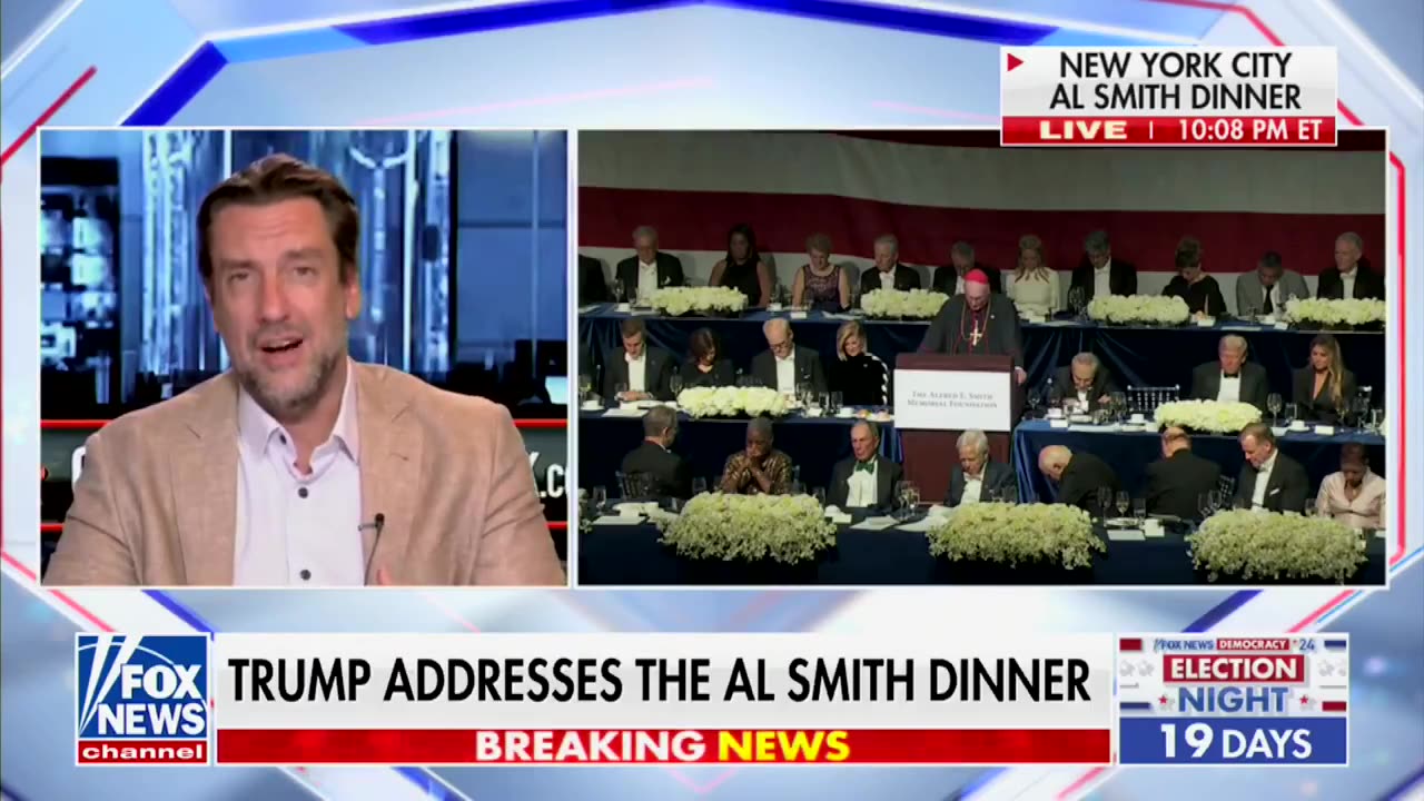 🎤🔥 Clay Travis on Trump’s Al Smith Dinner Speech: "I Thought He Killed It, Sean!"