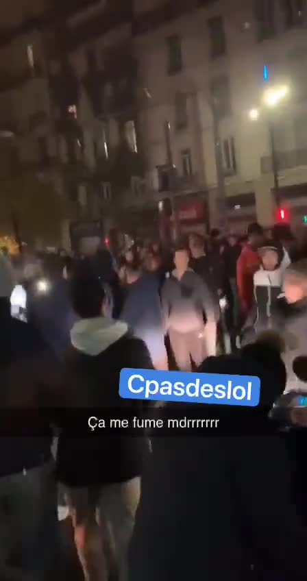 French supporters being targeted in the city of Grenoble too as Moroccans run amok.