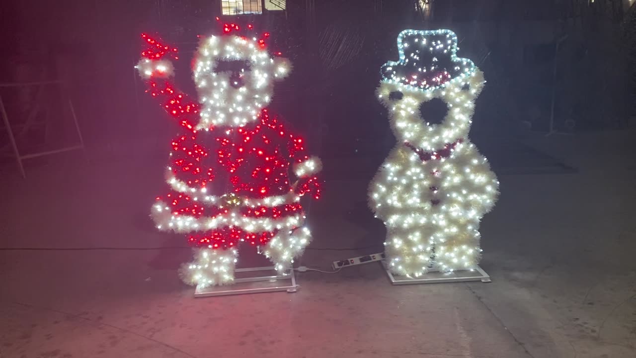 Snowman and Santa motif lights set, for commercial events, photo spot. #LED #Hoyechi #Christmas