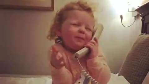 Funny child on phone call