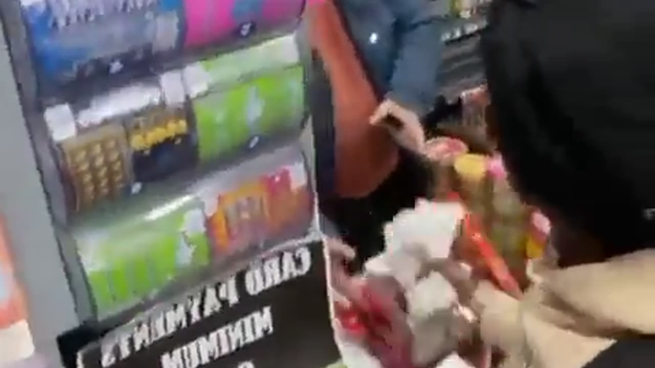 Black migrant is terrorising a shop owner in USA.