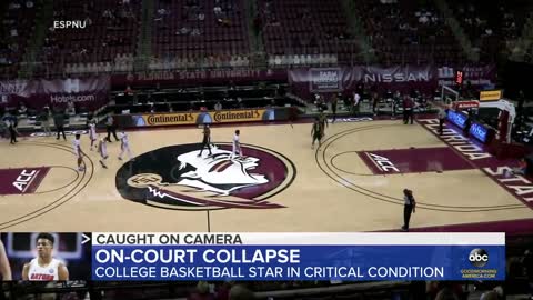 College basketball player collapses on court l GMA