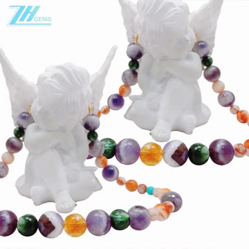 Natural turquoise spiny oyster Snowflake Ghost Quartz Seraphinite Citrine Amethyst03