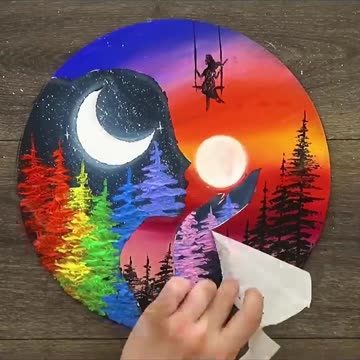 My Art - You Are the sun And the Moon Amazing Nature drawing & painting