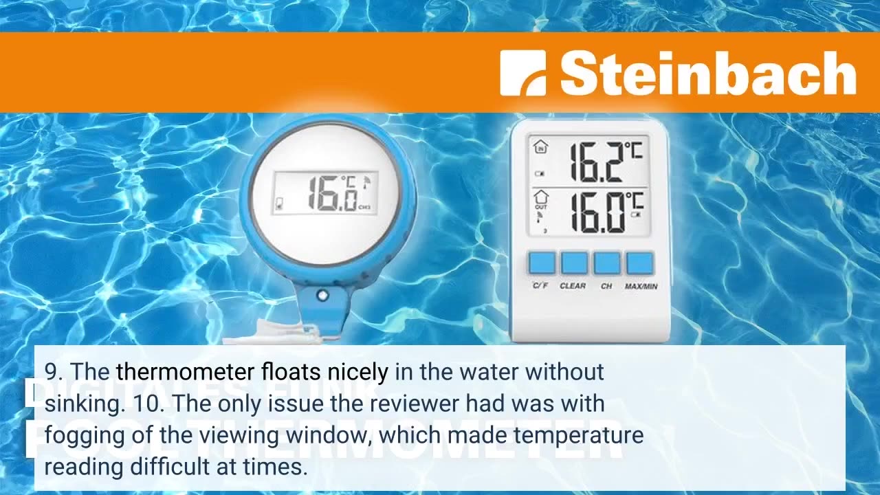 TFA Dostmann Analoges Schwimmbadthermometer, geeignet für Schwimmbad und Teich, rostfrei