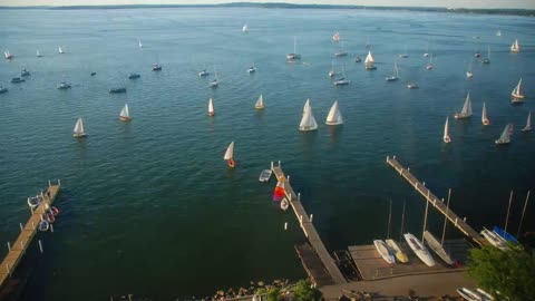 HD timelapse of a sailing regatta