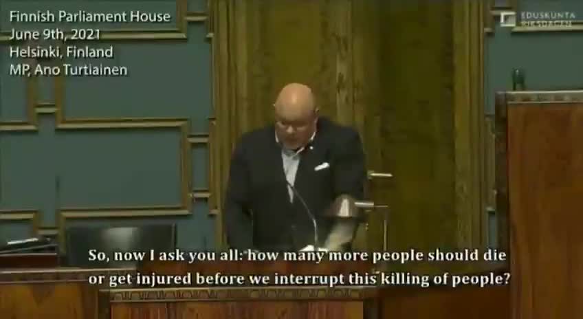 Finnish government member talking about the big lie and vaccine deaths - Covid-19