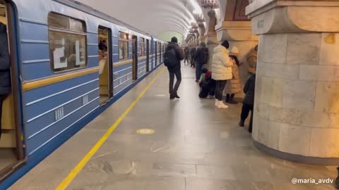 People shelter in metro stations as Kyiv hit by Russian strikes