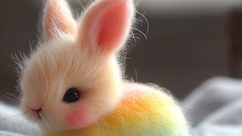 "خرگوش رنگین‌کمانی با هیجان و بامزگی بی‌پایان! 🐇🌈 | Rainbow Bunny Hopping into Your Heart! 🎉✨"