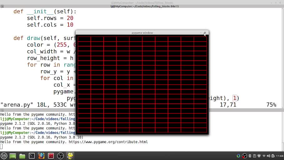 Python Tetris Part 4 (drawing the arena)