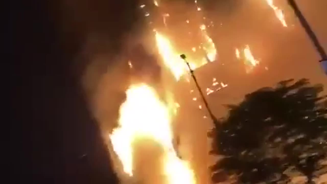 Massive Fire engulfs 16-storey building at the Shahrah-e-Faisal boulevard in Karachi Pakistan