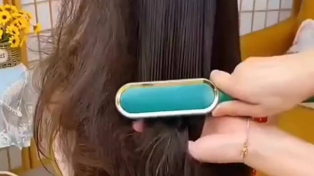 Mini Electric Hair Straightener Brush Comb | Link in Description