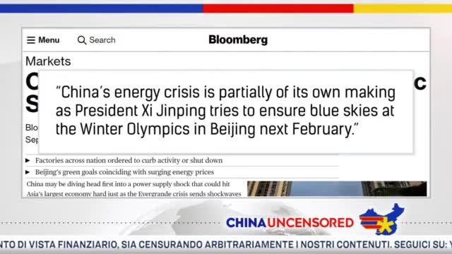 Crisi energetica in Cina e Blackout