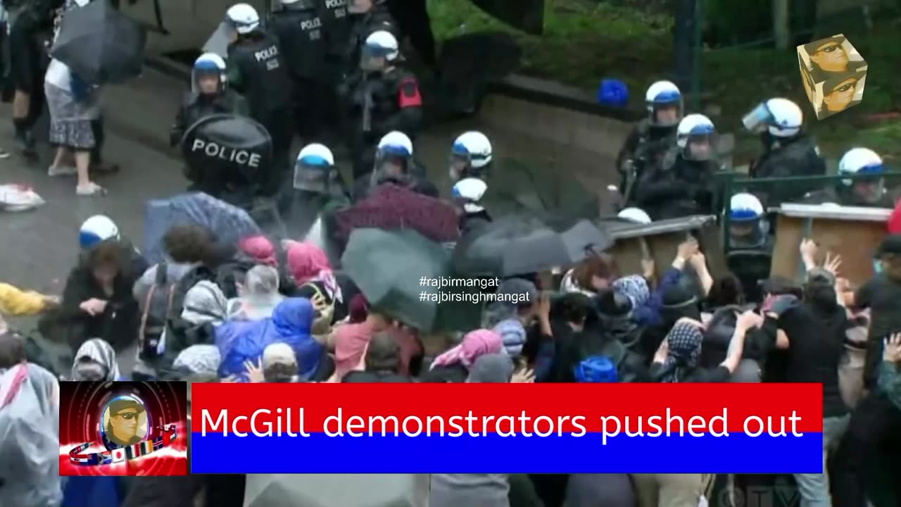 McGill demonstrators pushed out