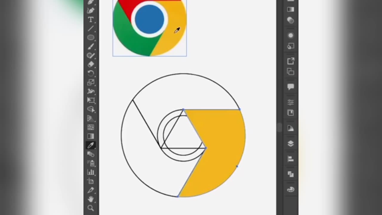 Chrome logo Illustration - Illustrator tips #shorts - Design.lk #viral #design