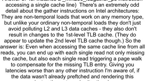 Is there any data on the latency of an AVX2 gather instruction