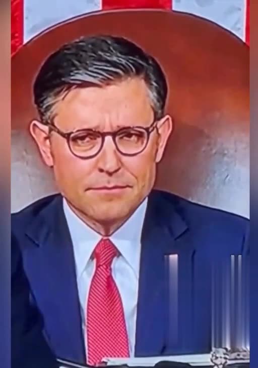 Mike Johnson, durante el discurso de Biden ante el Congreso.