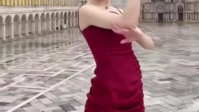 Chinese Woman in Red Dress Dodging Bat (Full Video)