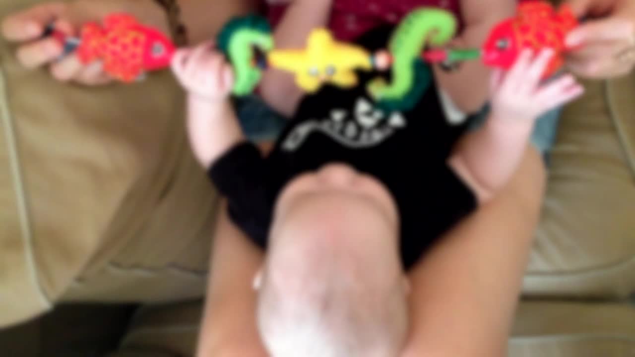 adorable baby has fun