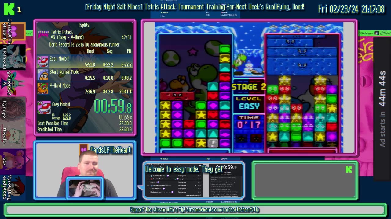 [Friday Night Salt Mines] Tetris Attack Tournament Training for Next Week's Qualifying, Dood!