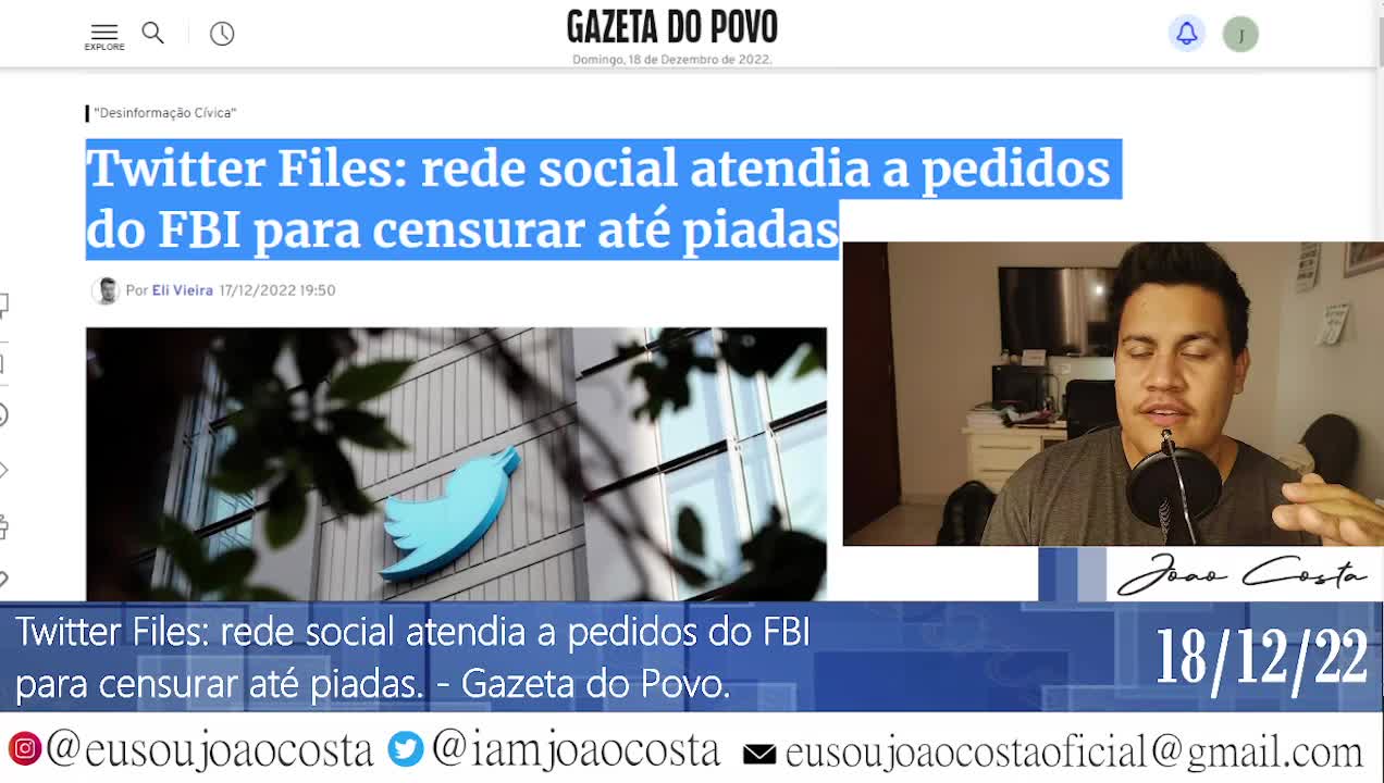 Twitter Files: rede social atendia a pedidos do FBI para censurar até piadas.